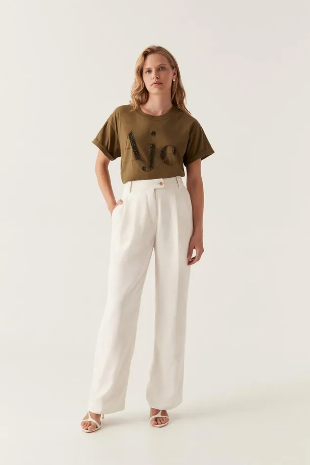 Aje Tees Karma Embellished Tee Deep Olive 8211 Women