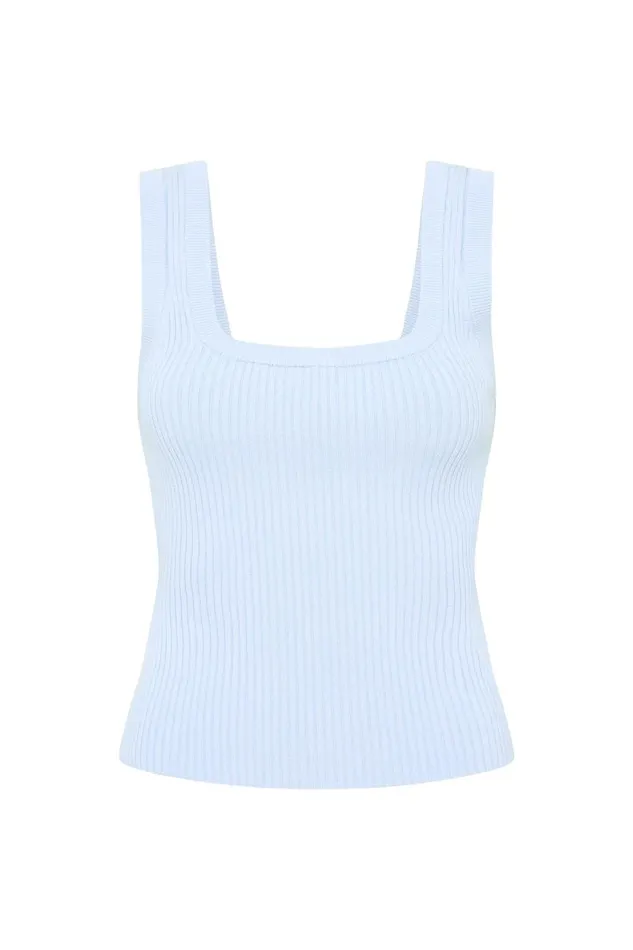 Aje Tops Bronte Scoop Neck Rib Tank Pale Blue 8211 Women