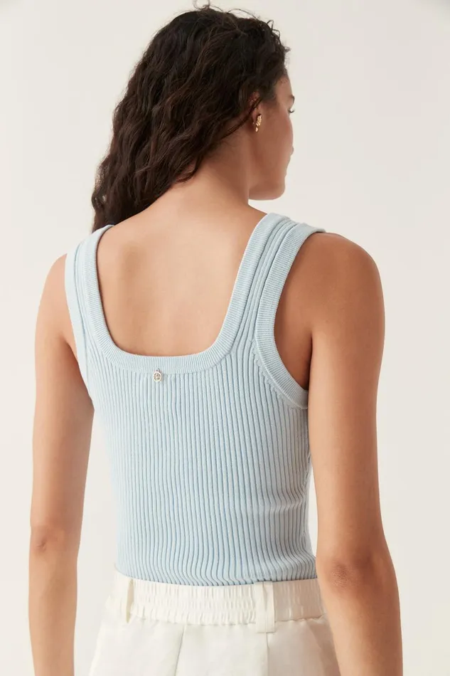 Aje Tops Bronte Scoop Neck Rib Tank Pale Blue 8211 Women