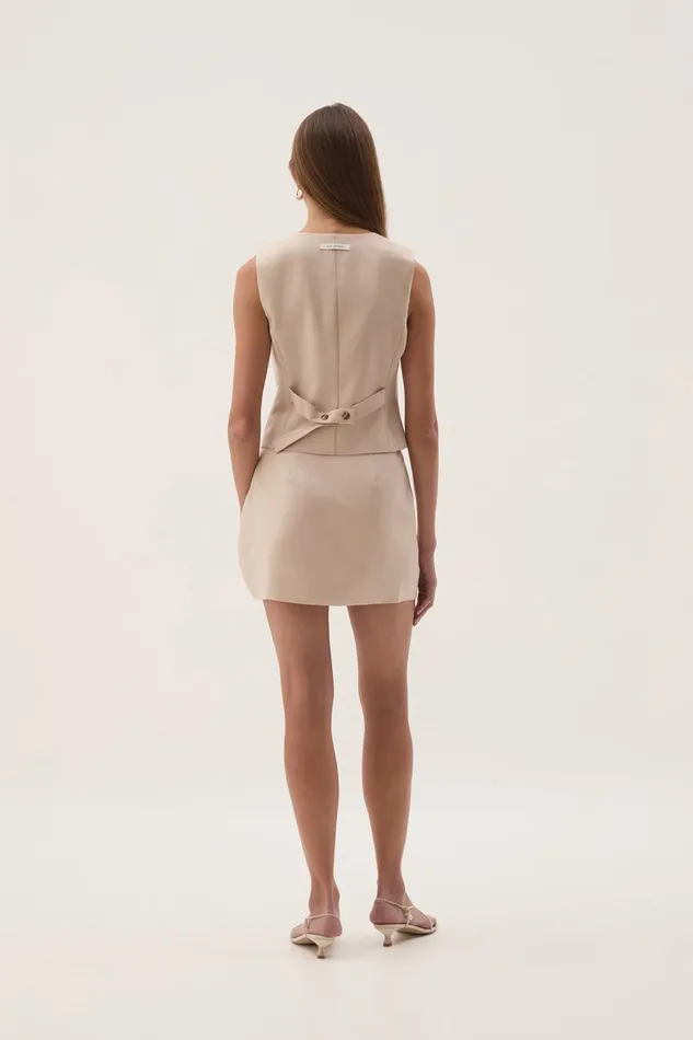 Aje Tops Lucine Tailored Vest Oatmeal 8211 Women Aje Tops Lucine Tailored Vest Oatmeal 8211 Women