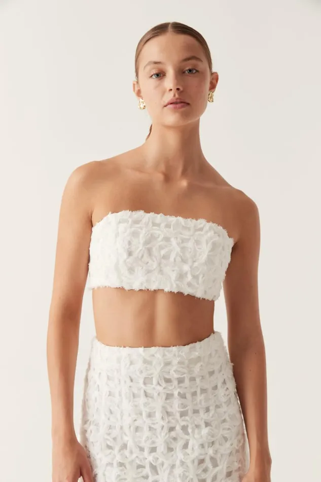 Aje Tops Quintette Textured Bralette Ivory 8211 Women