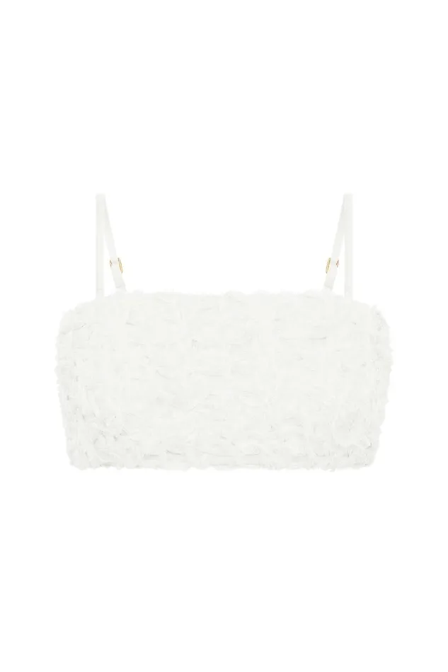 Aje Tops Quintette Textured Bralette Ivory 8211 Women Aje Tops Quintette Textured Bralette Ivory 8211 Women