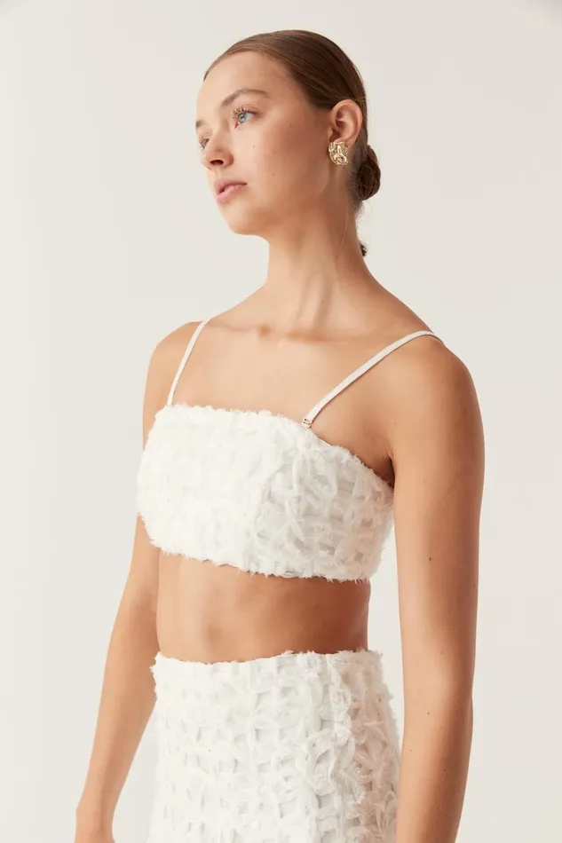 Aje Tops Quintette Textured Bralette Ivory 8211 Women Aje Tops Quintette Textured Bralette Ivory 8211 Women