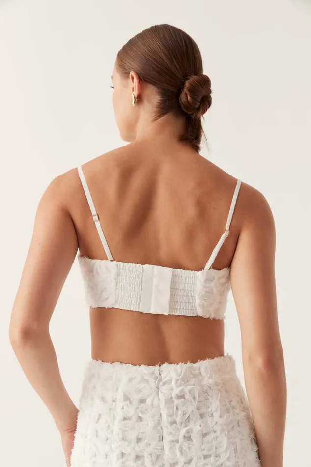 Aje Tops Quintette Textured Bralette Ivory 8211 Women Aje Tops Quintette Textured Bralette Ivory 8211 Women