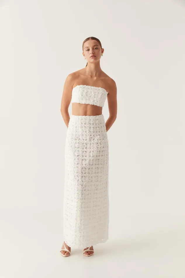 Aje Tops Quintette Textured Bralette Ivory 8211 Women Aje Tops Quintette Textured Bralette Ivory 8211 Women