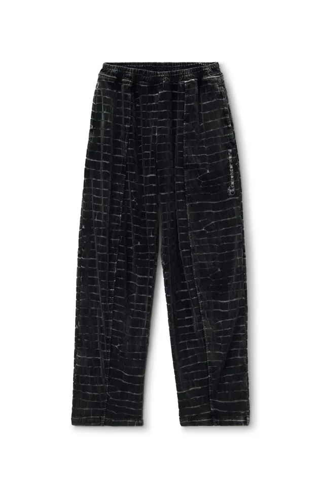 Alexander Wang Bottoms Men Crocodile Jacquard Velour Track Pants
