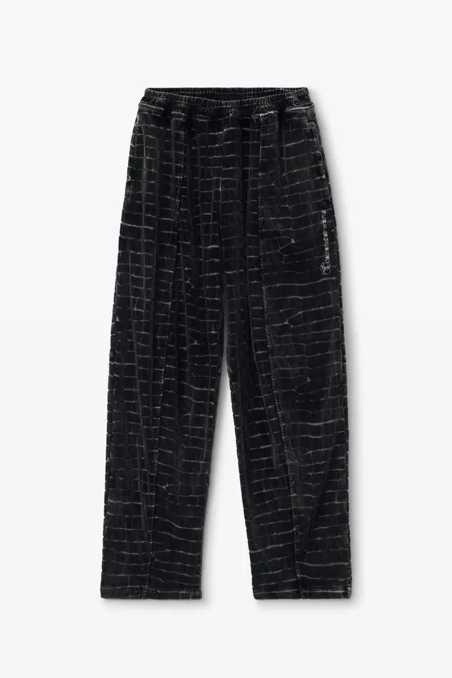 Alexander Wang Bottoms Men Crocodile Jacquard Velour Track Pants