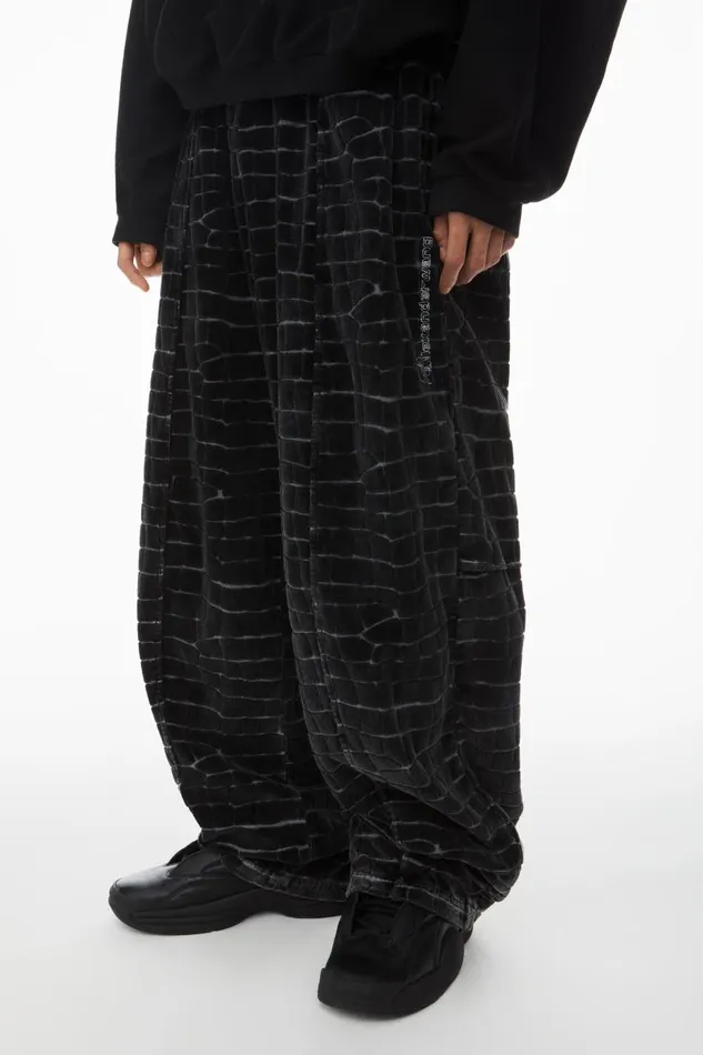 Alexander Wang Bottoms Men Crocodile Jacquard Velour Track Pants