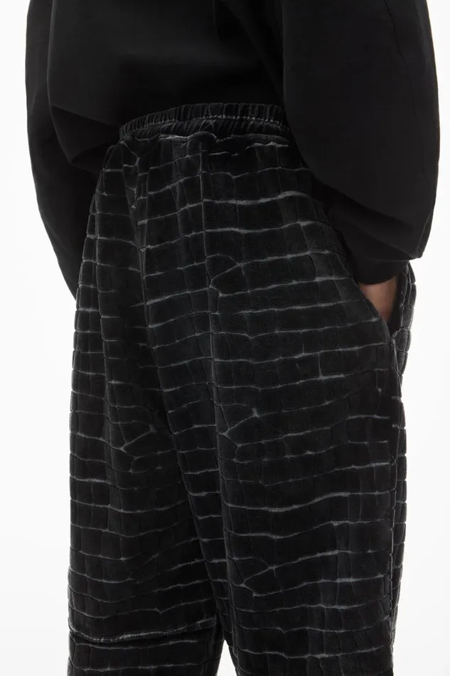 Alexander Wang Bottoms Men Crocodile Jacquard Velour Track Pants
