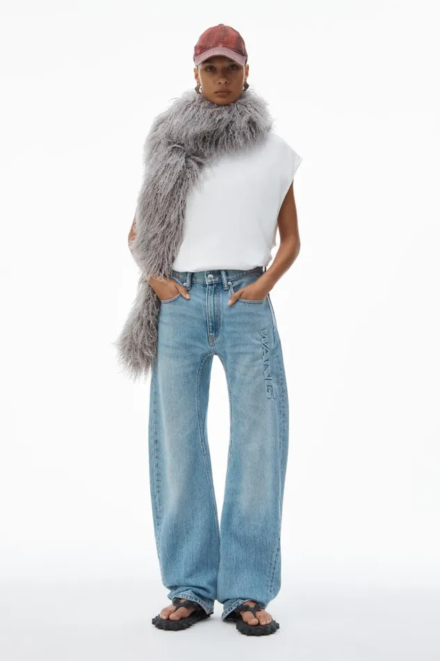 Alexander Wang Denim Women Articulated Denim Jeans With HighFrequency Logo