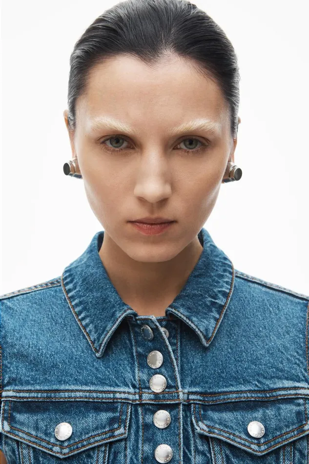 Alexander Wang Denim Women Cropped Trucker Vest In ComfortStretch Denim