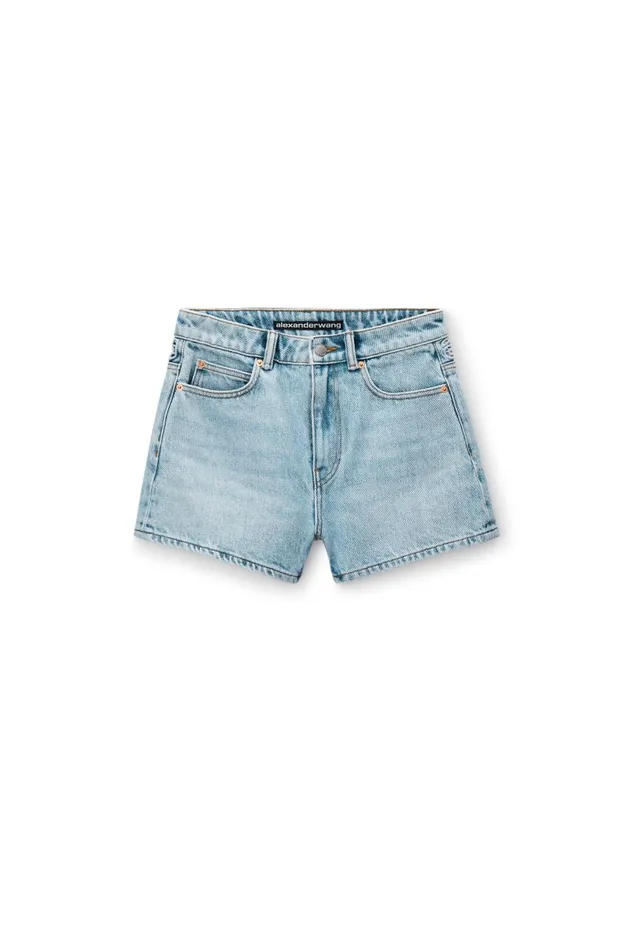 Alexander Wang Denim Women CutOut High Rise Shorty In Denim