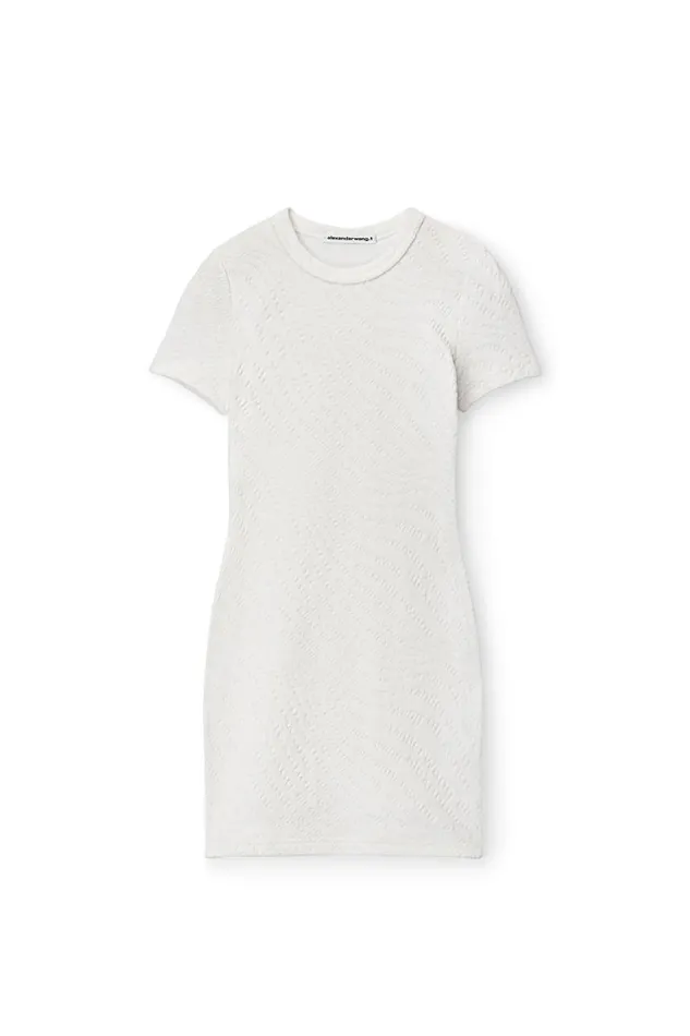 Alexander Wang Dresses Women Logo Jacquard Stretch Short Sleeve Mini Dress