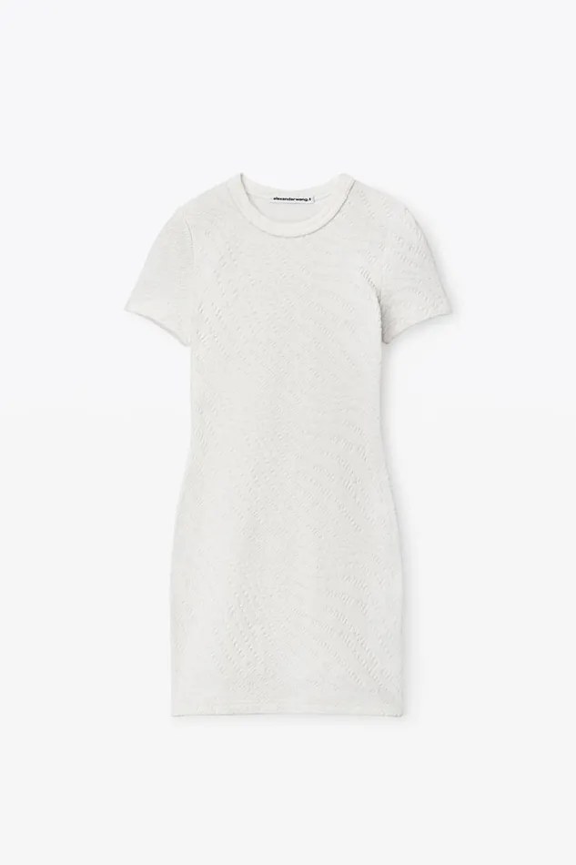 Alexander Wang Dresses Women Logo Jacquard Stretch Short Sleeve Mini Dress
