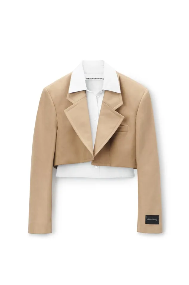 Alexander Wang Jackets Women PreStyled Cropped Blazer With Dickie