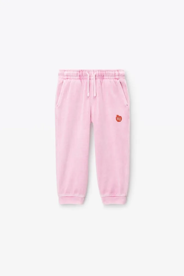 Alexander Wang Kids Puff Logo Sweatpant In Velour