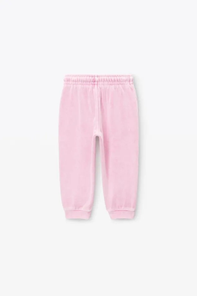 Alexander Wang Kids Puff Logo Sweatpant In Velour