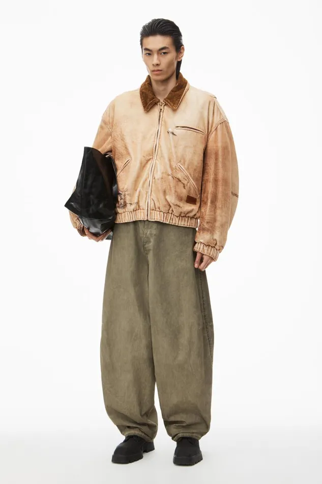 Alexander Wang Outerwear Men Bomber Jacket In Workwear TrompeL039oeilPrint Velour