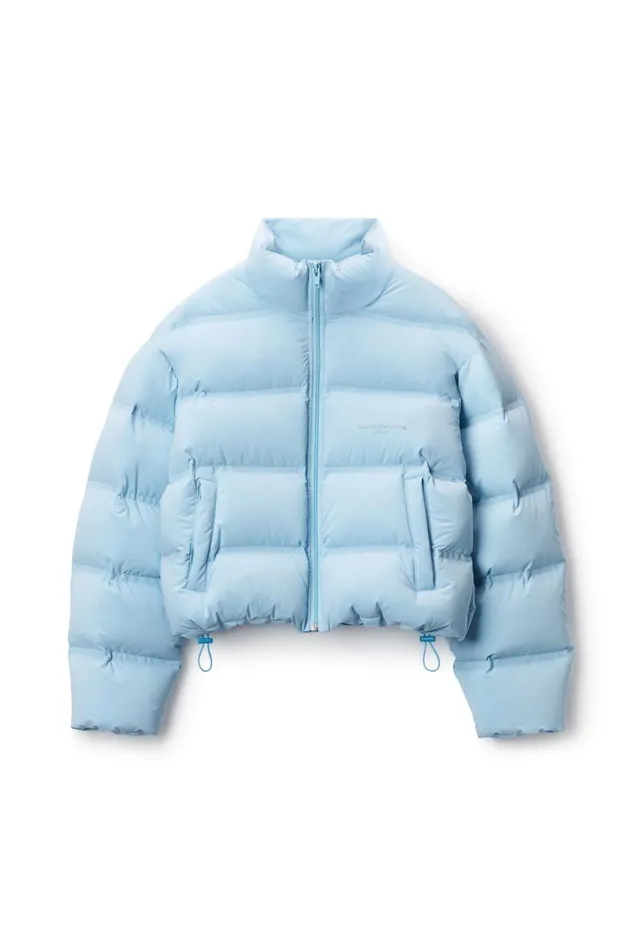 Alexander Wang Outerwear Women Cropped Puffer Coat With Reflective Logo