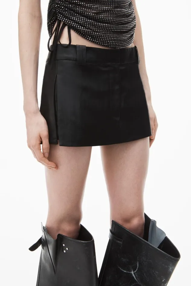 Alexander Wang Shorts Women Fitted Skort With Side Slit In Linen Chintz