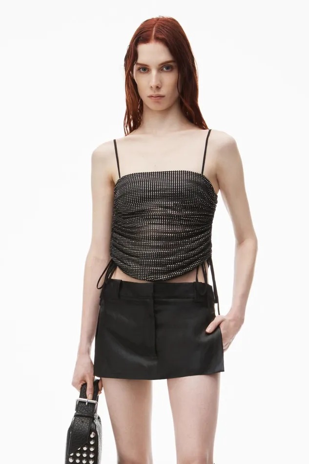 Alexander Wang Shorts Women Fitted Skort With Side Slit In Linen Chintz