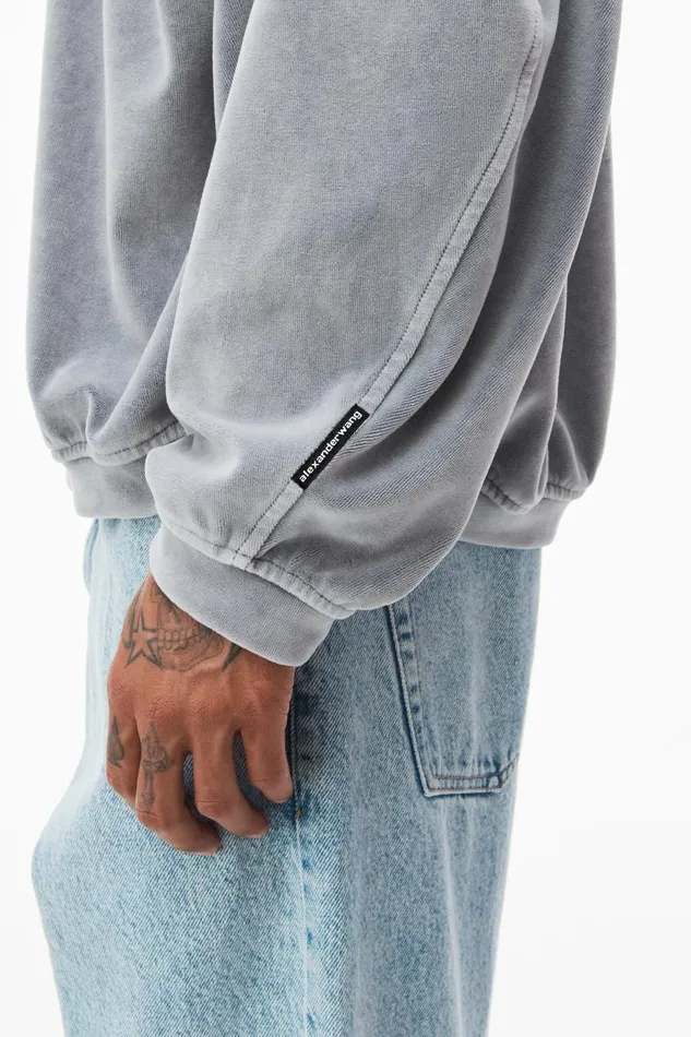 Alexander Wang Sweatshirts Men Rib Trim Turtleneck In Velour