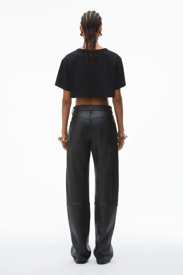 Alexander Wang TShirts Women Cropped Pocket Tee In High Twist Jersey