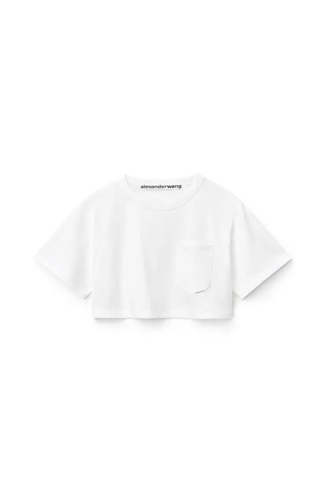 Alexander Wang TShirts Women Cropped Tee In High Twist Jersey