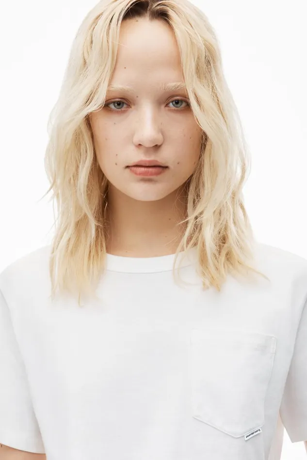 Alexander Wang TShirts Women Cropped Tee In High Twist Jersey