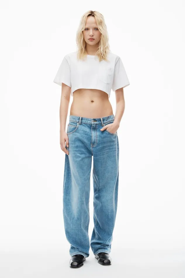 Alexander Wang TShirts Women Cropped Tee In High Twist Jersey