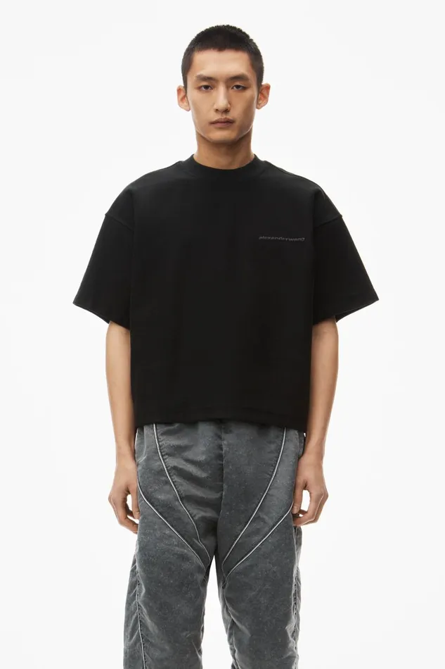 Alexander Wang Tops Men Puffed Logo Oversize Tee In Cotton