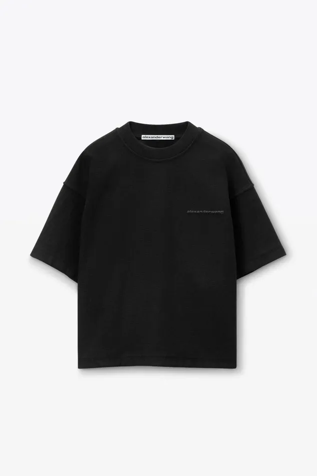 Alexander Wang Tops Men Puffed Logo Oversize Tee In Cotton