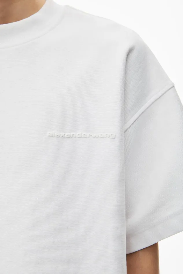 Alexander Wang Tops Men Puffed Logo Oversize Tee In Cotton