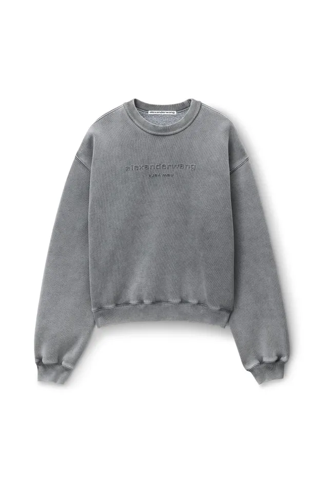 Alexander Wang UnisexWomenMen Acid Wash Sweatshirt In Structured Terry