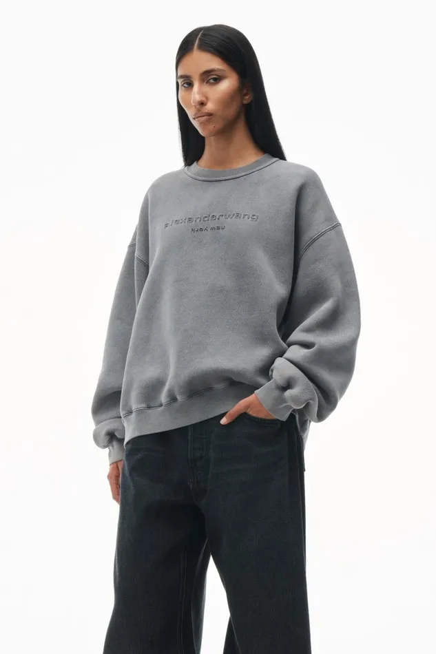 Alexander Wang UnisexWomenMen Acid Wash Sweatshirt In Structured Terry