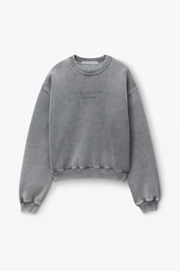Alexander Wang UnisexWomenMen Acid Wash Sweatshirt In Structured Terry