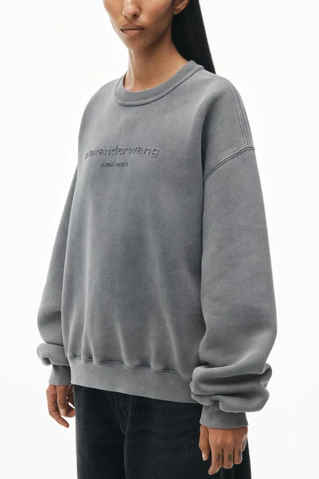Alexander Wang UnisexWomenMen Acid Wash Sweatshirt In Structured Terry