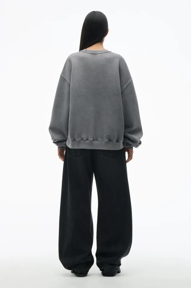 Alexander Wang UnisexWomenMen Acid Wash Sweatshirt In Structured Terry