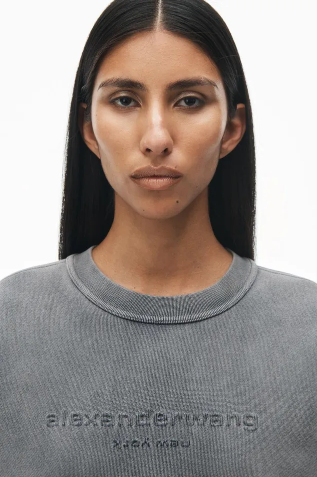 Alexander Wang UnisexWomenMen Acid Wash Sweatshirt In Structured Terry