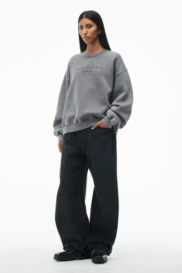Alexander Wang UnisexWomenMen Acid Wash Sweatshirt In Structured Terry