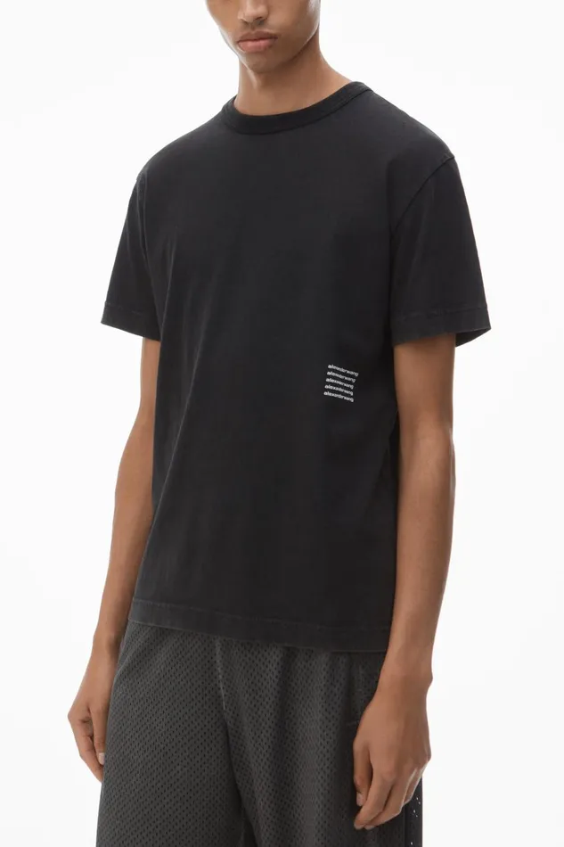 Alexander Wang UnisexWomenMen Acid Wash Tee In High Twist Jersey
