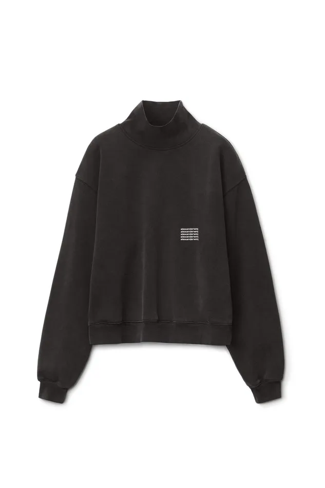 Alexander Wang UnisexWomenMen High Neck Sweatshirt In Dense Fleece