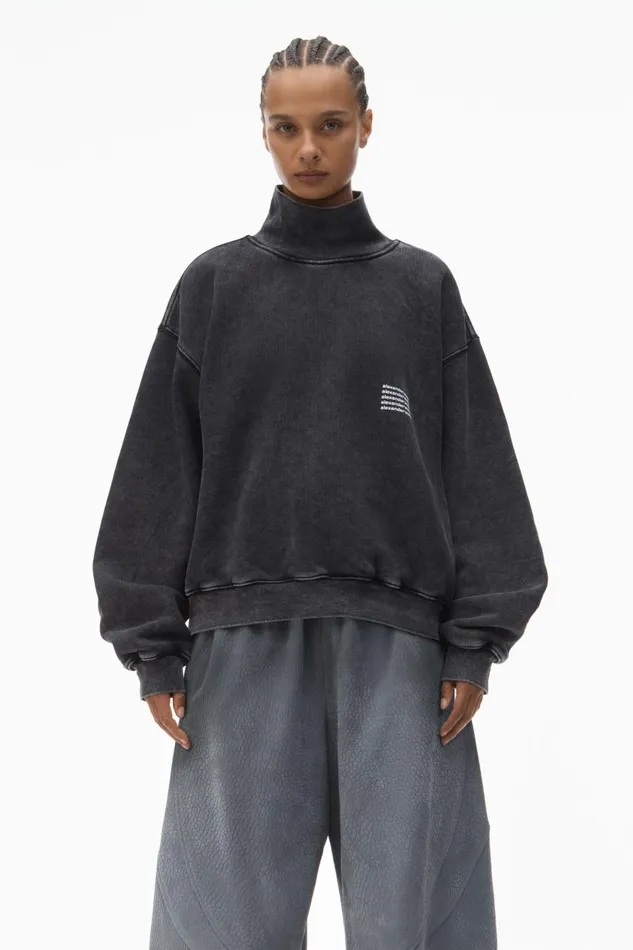Alexander Wang UnisexWomenMen High Neck Sweatshirt In Dense Fleece