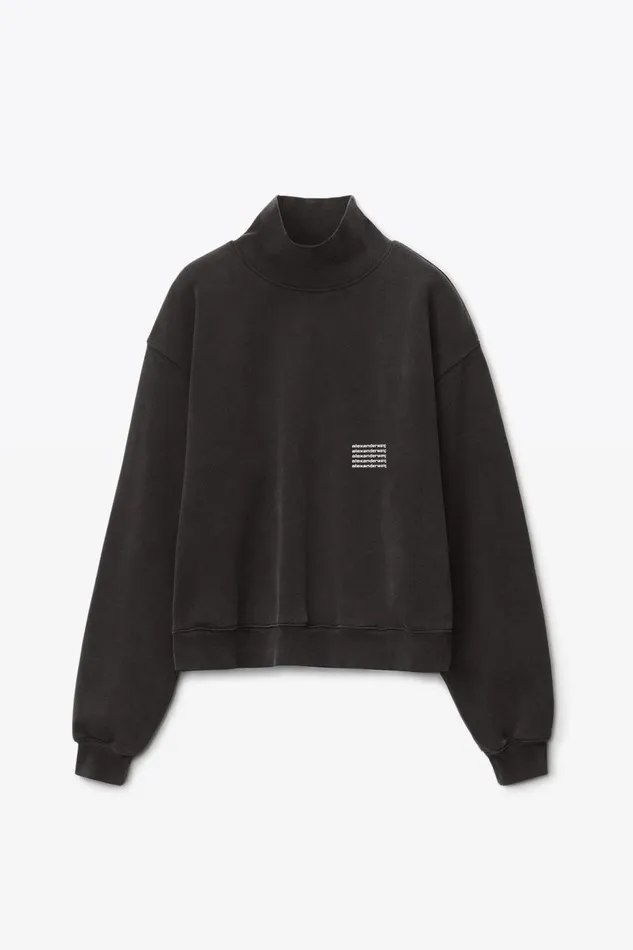 Alexander Wang UnisexWomenMen High Neck Sweatshirt In Dense Fleece