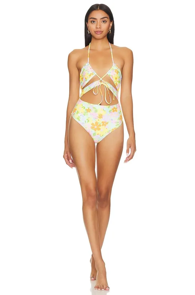 Aliah One Piece Green Blooms Women Lovers and Friends Swimsuits and CoverUps