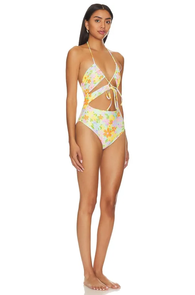 Aliah One Piece Green Blooms Women Lovers and Friends Swimsuits and CoverUps