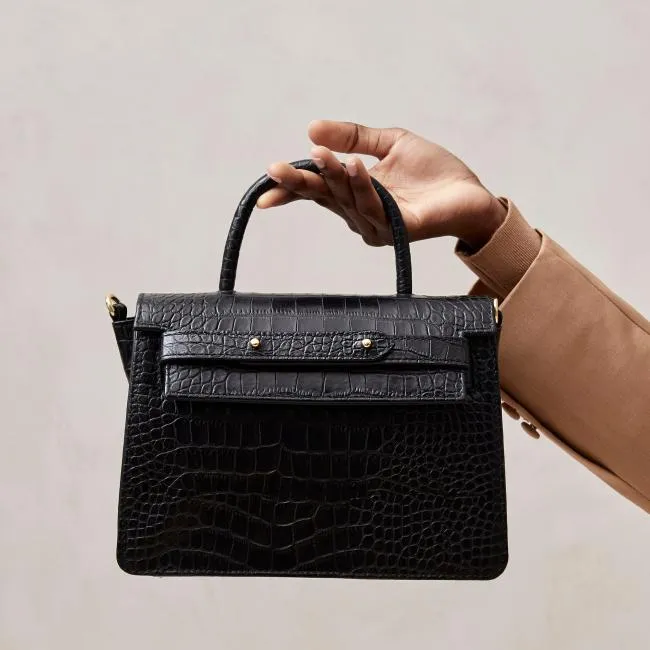 ALOHAS Bags The M Exotic 8211 Black Leather Handbag 8211 Women