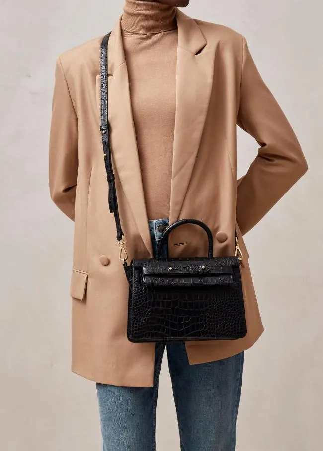 ALOHAS Bags The M Exotic 8211 Black Leather Handbag 8211 Women