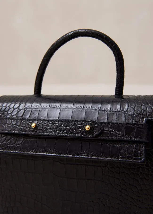 ALOHAS Bags The M Exotic 8211 Black Leather Handbag 8211 Women