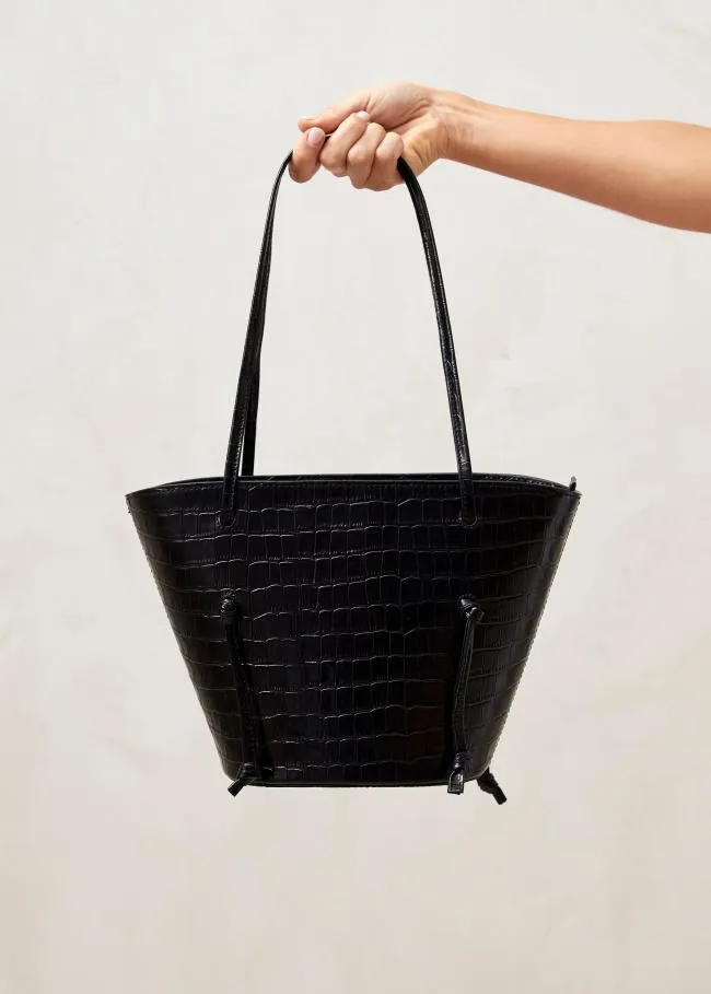 ALOHAS Bags The Tangle 8211 Black Croc Leather Shoulder Bag 8211 Women